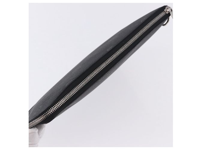 Berluti Clutch-Tasche aus Leder Schwarz Silber Auth BA15332A - Ansicht 5