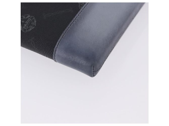 Berluti Clutch-Tasche aus Leder Schwarz Silber Auth BA15332A - Ansicht 7