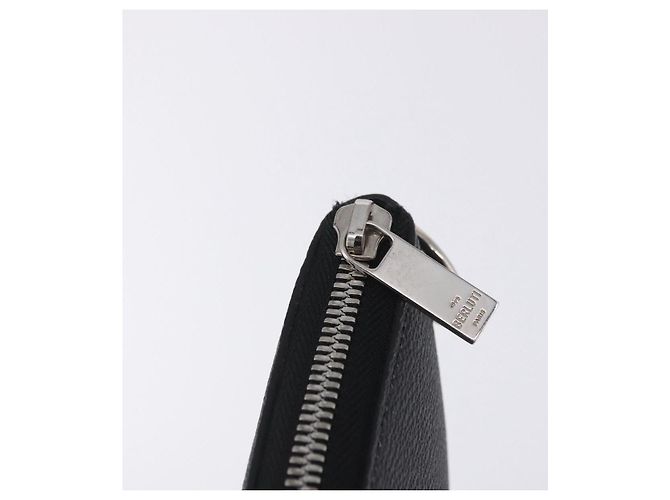 Berluti Clutch-Tasche aus Leder Schwarz Silber Auth BA15332A - Ansicht 9