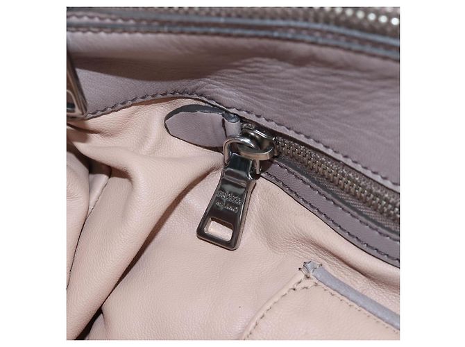 PRADA Gathered Handtasche Leder 2way Grau Silber Auth 199643V Braun - Ansicht 28