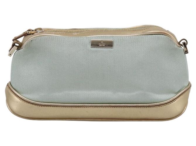 Pouch GUCCI Canvas Azzurro Oro 039 1133 Auth BA15361 Blu chiaro - vista 13
