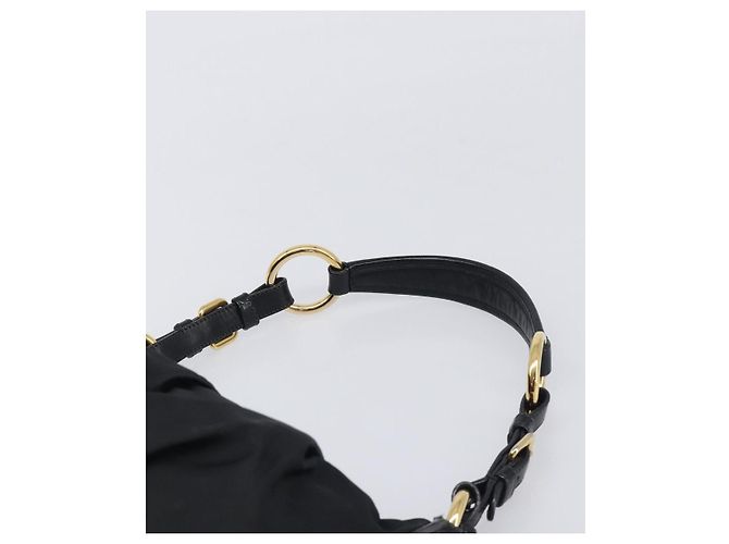 Borsa a tracolla PRADA Nylon Black Gold Auth yk20847V Nero D'oro - vista 14