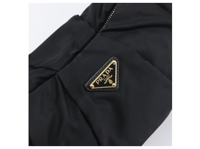 Borsa a tracolla PRADA Nylon Black Gold Auth yk20847V Nero D'oro - vista 19