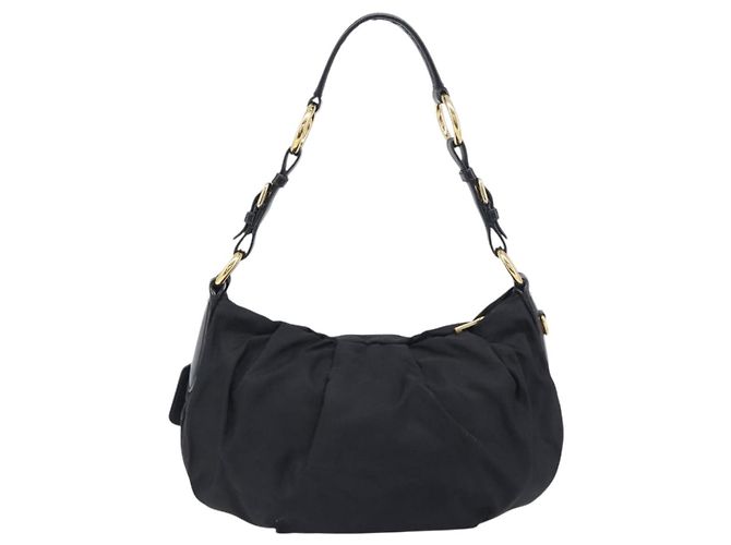 Borsa a tracolla PRADA Nylon Black Gold Auth yk20847V Nero D'oro - vista 2