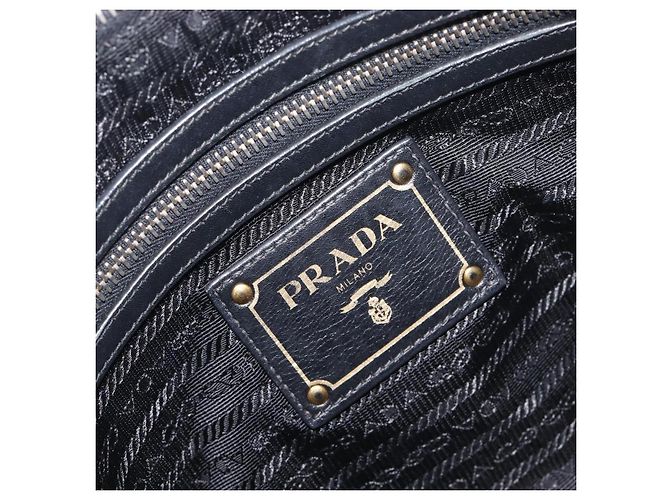 Borsa a tracolla PRADA Nylon Black Gold Auth yk20847V Nero D'oro - vista 20
