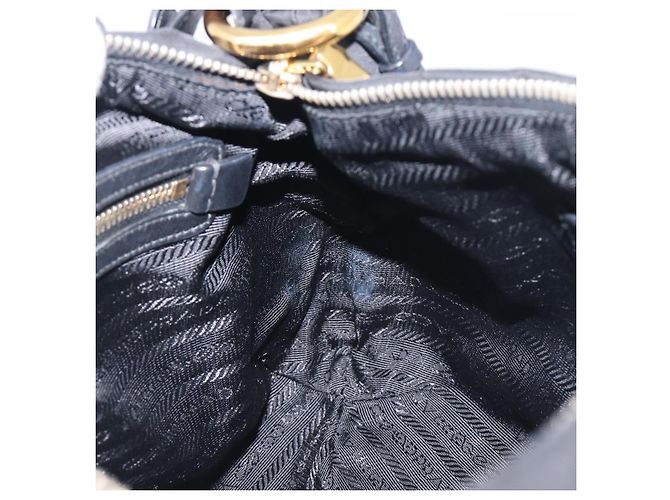 Borsa a tracolla PRADA Nylon Black Gold Auth yk20847V Nero D'oro - vista 21