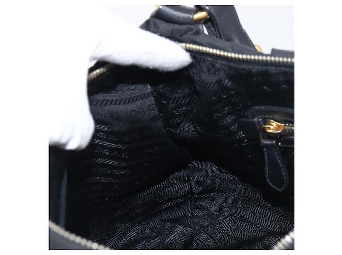 Borsa a tracolla PRADA Nylon Black Gold Auth yk20847V Nero D'oro - vista 22