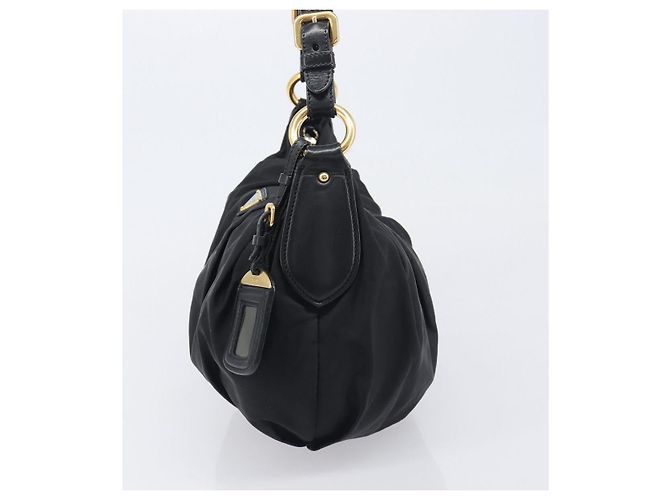 Borsa a tracolla PRADA Nylon Black Gold Auth yk20847V Nero D'oro - vista 3