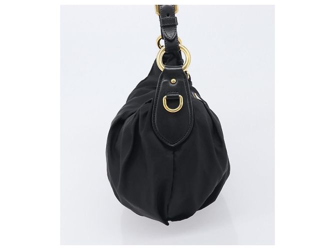 Borsa a tracolla PRADA Nylon Black Gold Auth yk20847V Nero D'oro - vista 4