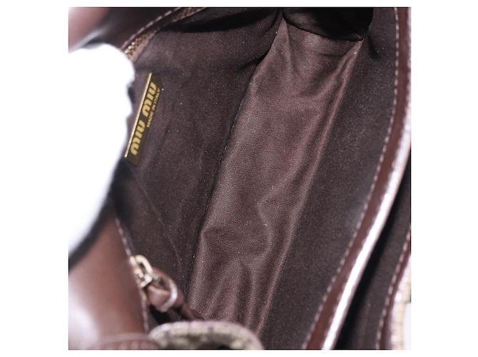 Borsa a mano Miu Miu in lana beige e oro Auth 199131V D'oro - vista 11