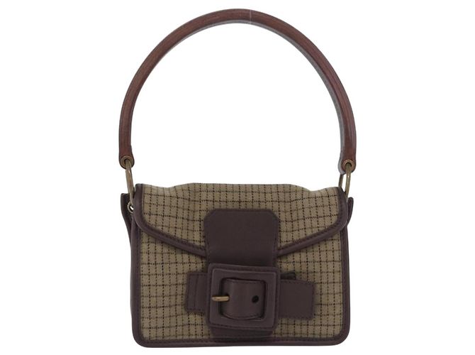 Borsa a mano Miu Miu in lana beige e oro Auth 199131V D'oro - vista 13