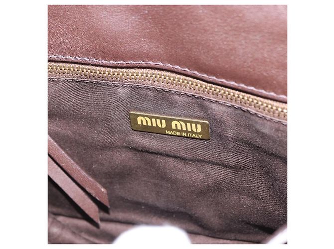 Borsa a mano Miu Miu in lana beige e oro Auth 199131V D'oro - vista 18