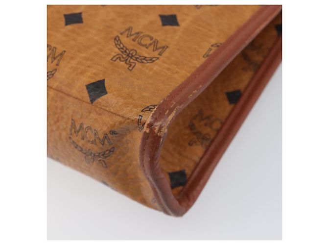 Borsa a pochette MCM Logogram Vicetos PVC Leather Brown Gold Auth 197776 Marrone D'oro - vista 15