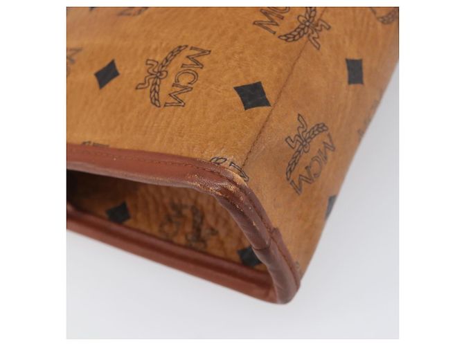 Borsa a pochette MCM Logogram Vicetos PVC Leather Brown Gold Auth 197776 Marrone D'oro - vista 16