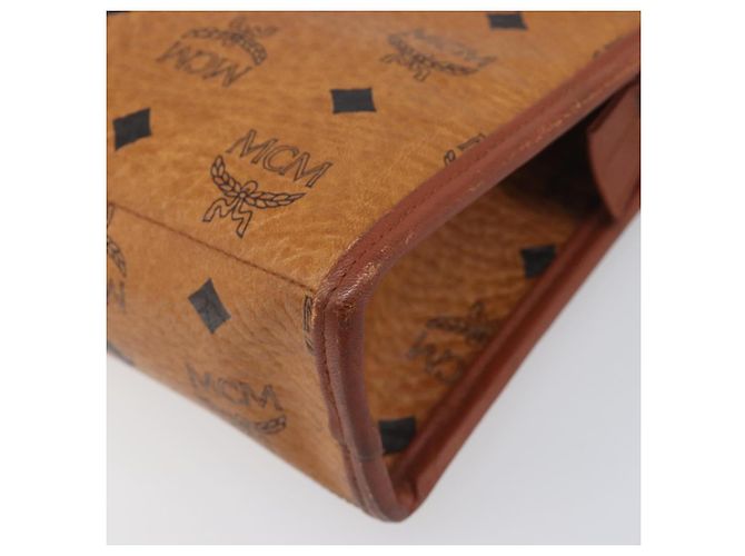 Borsa a pochette MCM Logogram Vicetos PVC Leather Brown Gold Auth 197776 Marrone D'oro - vista 7