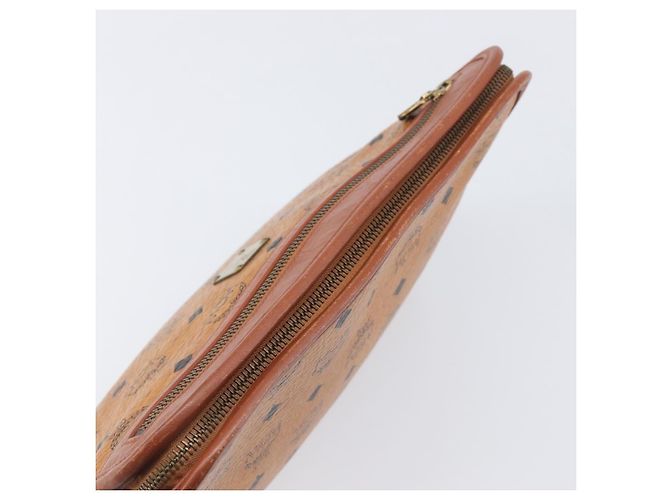 Borsa a pochette MCM Logogram Vicetos PVC Leather Brown Gold Auth 197776 Marrone D'oro - vista 8