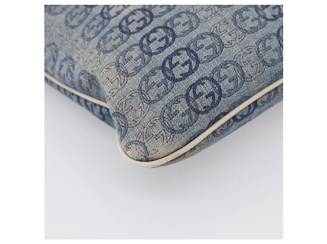 Borsa a tracolla GUCCI Interlocking G Denim Outlet Blue Gold 257246 Auth 200236 D'oro - vista 15