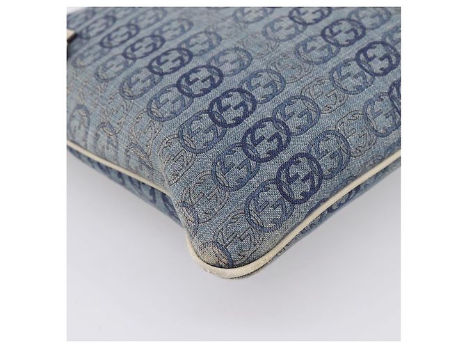 Borsa a tracolla GUCCI Interlocking G Denim Outlet Blue Gold 257246 Auth 200236 D'oro - vista 17