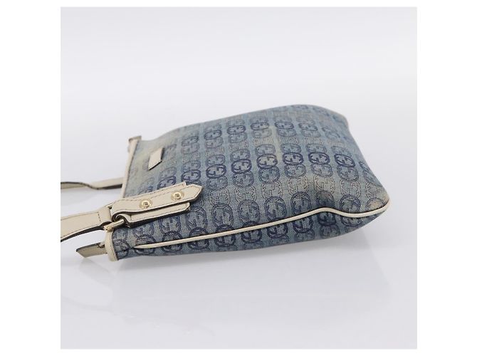 Borsa a tracolla GUCCI Interlocking G Denim Outlet Blue Gold 257246 Auth 200236 D'oro - vista 3