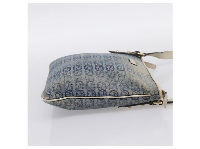 Borsa a tracolla GUCCI Interlocking G Denim Outlet Blue Gold 257246 Auth 200236 D'oro - vista 4