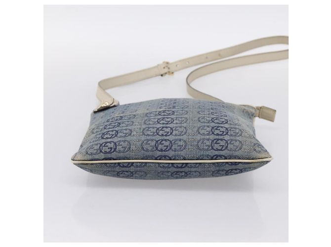 Borsa a tracolla GUCCI Interlocking G Denim Outlet Blue Gold 257246 Auth 200236 D'oro - vista 5