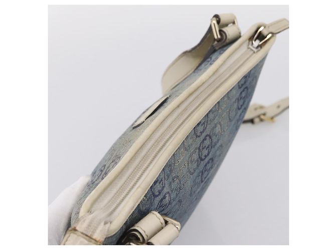 Borsa a tracolla GUCCI Interlocking G Denim Outlet Blue Gold 257246 Auth 200236 D'oro - vista 6