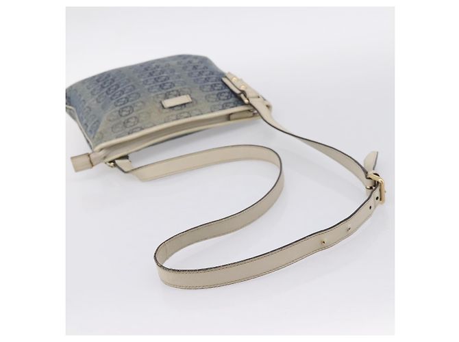 Borsa a tracolla GUCCI Interlocking G Denim Outlet Blue Gold 257246 Auth 200236 D'oro - vista 7