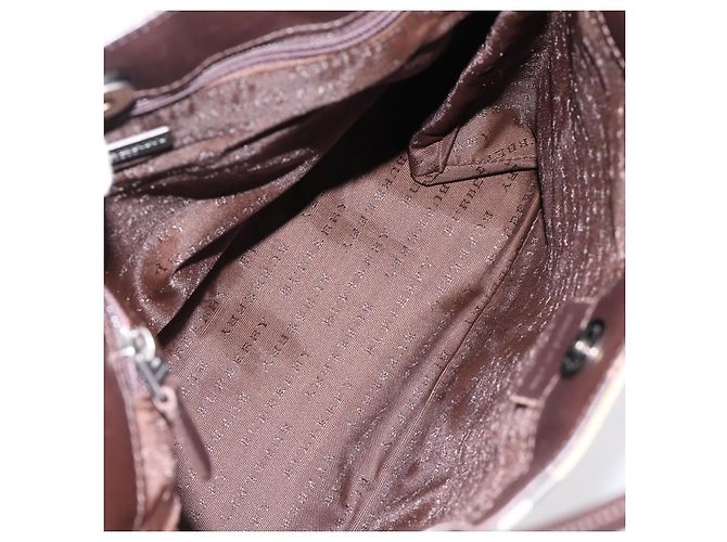 Borsa a mano BURBERRY Nova Check PVC Beige Silver Auth 200962 Argento - vista 11