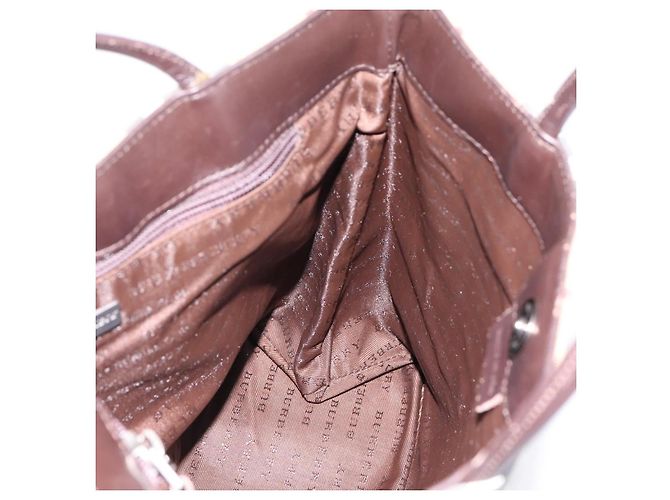 Borsa a mano BURBERRY Nova Check PVC Beige Silver Auth 200962 Argento - vista 17