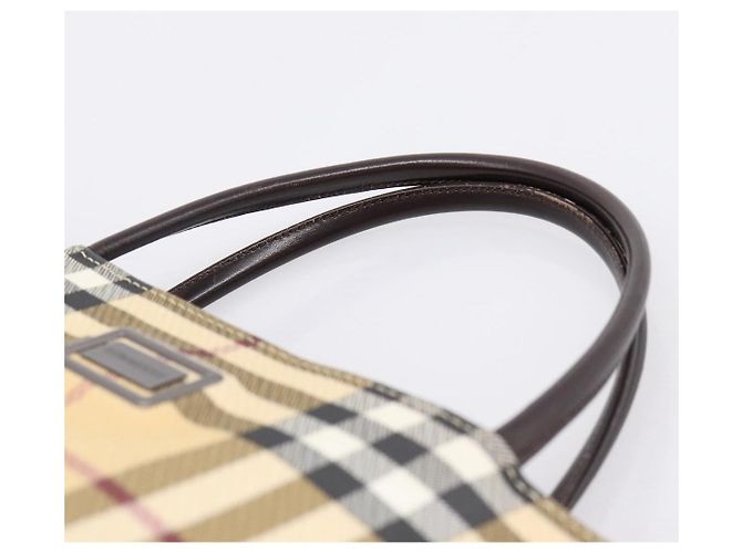 Borsa a mano BURBERRY Nova Check PVC Beige Silver Auth 200962 Argento - vista 8