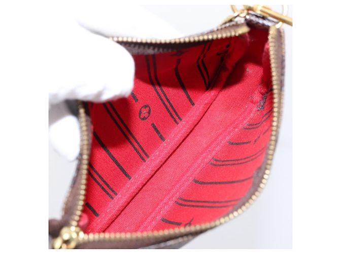 LOUIS VUITTON Damier Ebene T&B Mini Pochette Accessoires N58011 LV Auth 199155A - vista 11