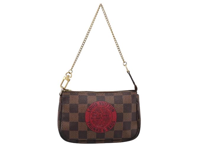 LOUIS VUITTON Damier Ebene T&B Mini Pochette Accessoires N58011 LV Auth 199155A - vista 13