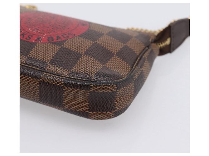 LOUIS VUITTON Damier Ebene T&B Mini Pochette Accessoires N58011 LV Auth 199155A - vista 14
