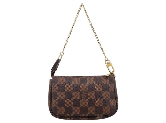 LOUIS VUITTON Damier Ebene T&B Mini Pochette Accessoires N58011 LV Auth 199155A - vista 2