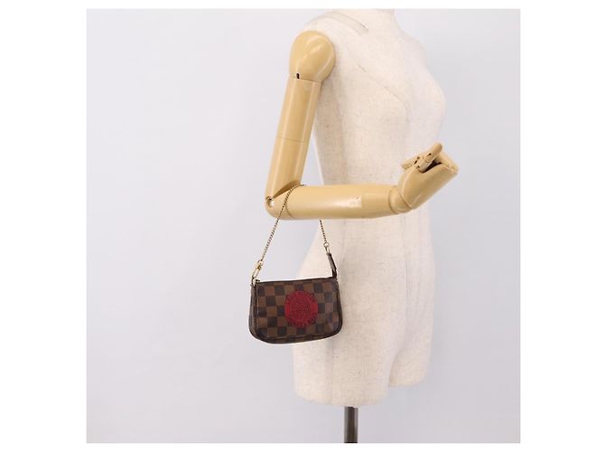 LOUIS VUITTON Damier Ebene T&B Mini Pochette Accessoires N58011 LV Auth 199155A - vista 20