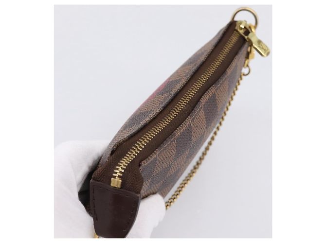 LOUIS VUITTON Damier Ebene T&B Mini Pochette Accessoires N58011 LV Auth 199155A - vista 6