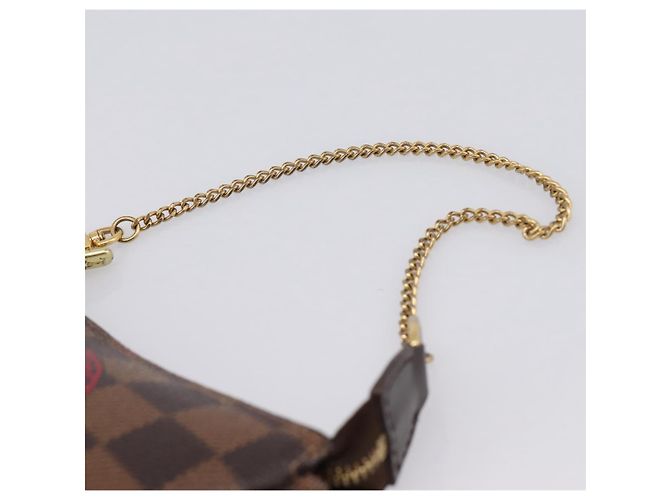 LOUIS VUITTON Damier Ebene T&B Mini Pochette Accessoires N58011 LV Auth 199155A - vista 8