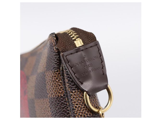 LOUIS VUITTON Damier Ebene T&B Mini Pochette Accessoires N58011 LV Auth 199155A - vista 9