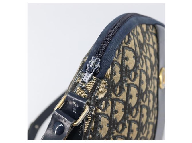 Borsa a tracolla Christian Dior Trotter Canvas Navy Gold Auth 199128 D'oro Blu navy - vista 11