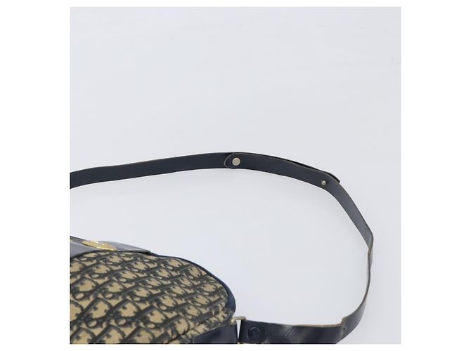 Borsa a tracolla Christian Dior Trotter Canvas Navy Gold Auth 199128 D'oro Blu navy - vista 14