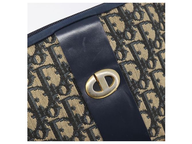 Borsa a tracolla Christian Dior Trotter Canvas Navy Gold Auth 199128 D'oro Blu navy - vista 18