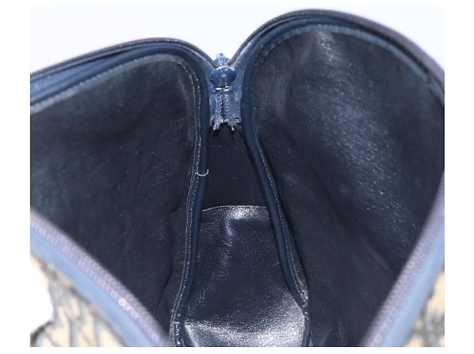 Borsa a tracolla Christian Dior Trotter Canvas Navy Gold Auth 199128 D'oro Blu navy - vista 20