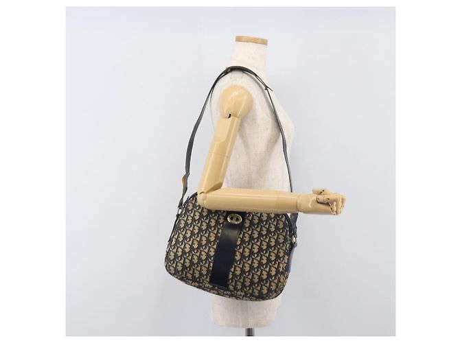 Borsa a tracolla Christian Dior Trotter Canvas Navy Gold Auth 199128 D'oro Blu navy - vista 22