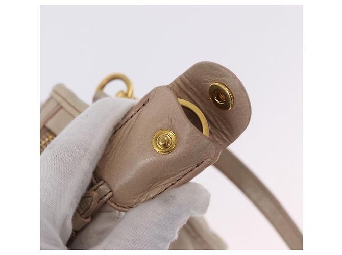 Sac à main Miu Miu en cuir 2way Beige Gold Auth ka5835V Doré - vue 10