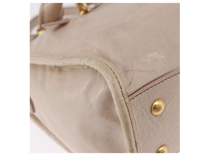 Sac à main Miu Miu en cuir 2way Beige Gold Auth ka5835V Doré - vue 18