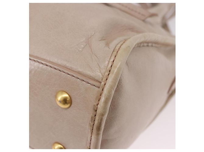 Sac à main Miu Miu en cuir 2way Beige Gold Auth ka5835V Doré - vue 19