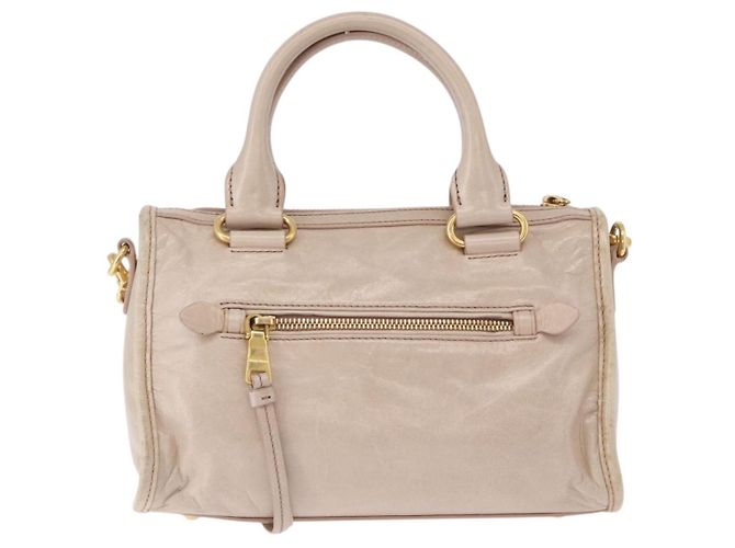 Sac à main Miu Miu en cuir 2way Beige Gold Auth ka5835V Doré - vue 2