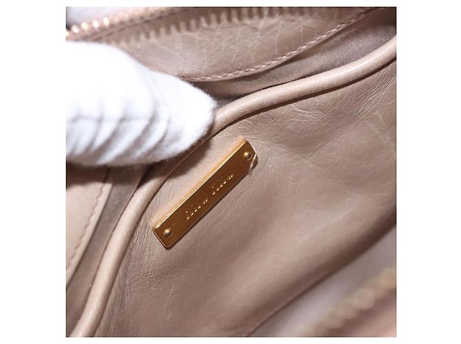 Sac à main Miu Miu en cuir 2way Beige Gold Auth ka5835V Doré - vue 22