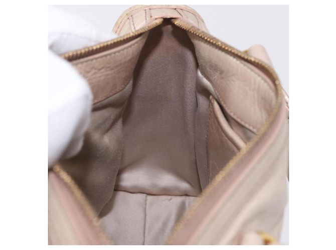 Sac à main Miu Miu en cuir 2way Beige Gold Auth ka5835V Doré - vue 24