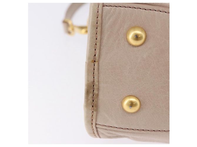 Sac à main Miu Miu en cuir 2way Beige Gold Auth ka5835V Doré - vue 6